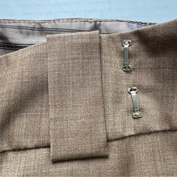 Nanette Lepore Pants Camel Tone Unlined Fine Wool Wide Leg w. Cuffs & Pockets - Picture 5 of 13